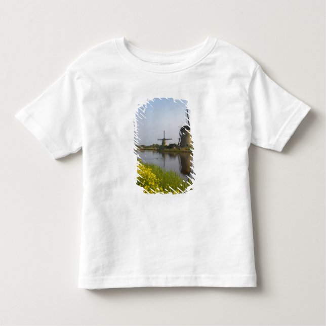 Camiseta De Bebé Molinos de viento a lo largo del canal de Kinderdi (Anverso)