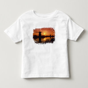 Camiseta De Bebé Molinos de viento al atardecer, Kinderdijk, Paíse