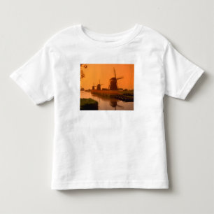 Camiseta De Bebé Molinos de viento al atardecer, Leidschendam, País