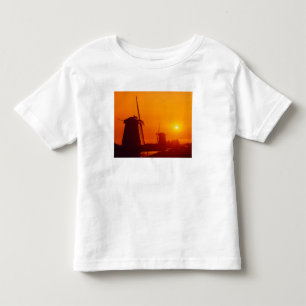 Camiseta De Bebé Molinos de viento al atardecer, Schermerhorn, País