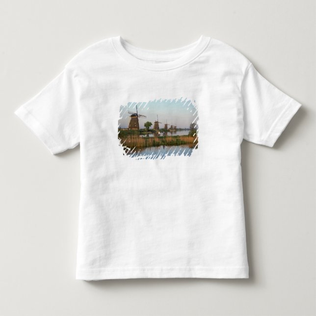 Camiseta De Bebé Molinos de viento, Kinderdijk, Países Bajos (Anverso)