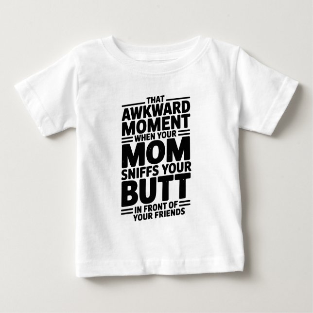 Camiseta De Bebé Mom Sniffs Butt Funny Baby Bodysuit Gift (Anverso)