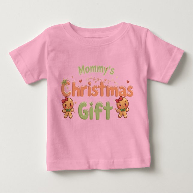 Camiseta De Bebé Mommy’s Christmas Gift Baby Shirt | Cute Holiday (Anverso)