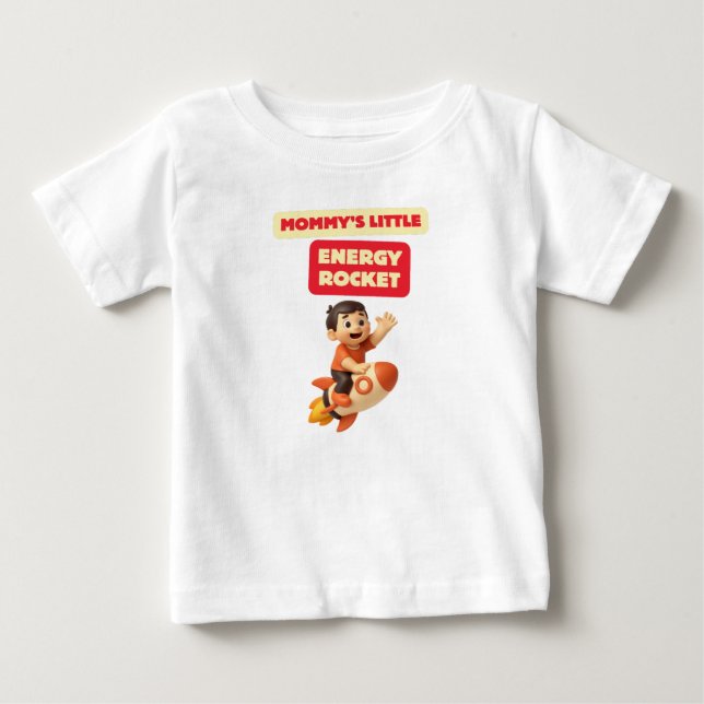 Camiseta De Bebé Mommy's Little Energy Rocket (Anverso)
