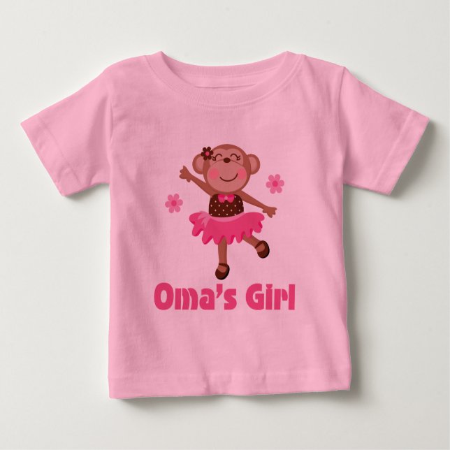 Camiseta De Bebé Mona Ballerina Tutu Tee, la nieta Chica de Oma (Anverso)