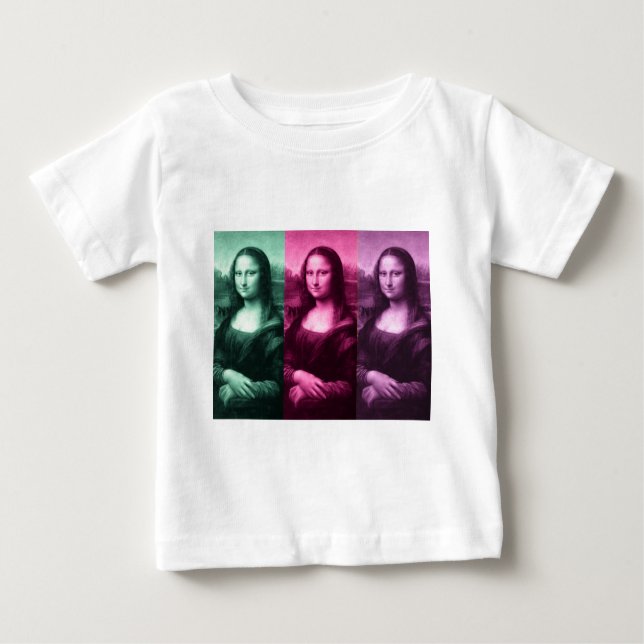 Camiseta De Bebé Mona Lisa Púrpura Rosa Verde (Anverso)