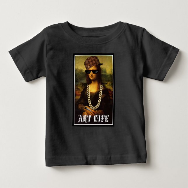 Camiseta De Bebé Mona Lisa Thug Life Art Life (Anverso)
