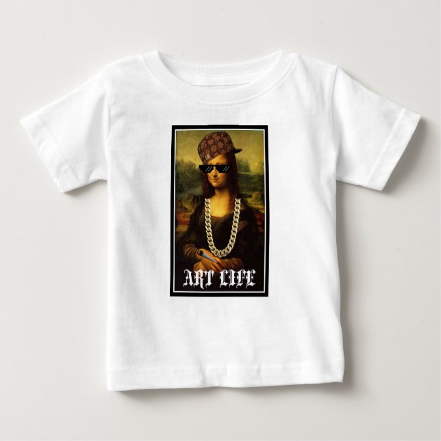Camiseta De Bebé Mona Lisa Thug Life Art Life (Anverso)