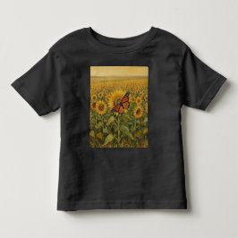 Camiseta De Bebé Monarca con Girasoles