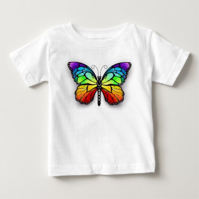 Camiseta De Bebé Monarca de mariposa arcoiris (Anverso)