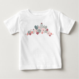 Camiseta De Bebé Moneda rosa de Cactus Suculante Planta Desierta Mo