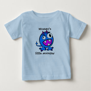 Camiseta De Bebé Monito de Mamá - Versión Azul