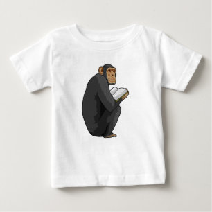 Camiseta De Bebé Monkey as Nerd with Book
