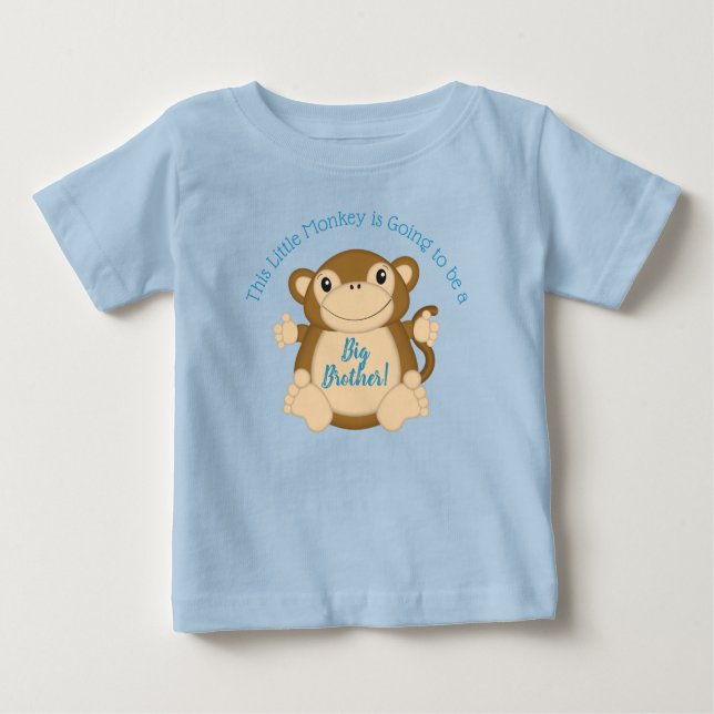 Camiseta De Bebé Monkey Baby Shower Blue (Anverso)