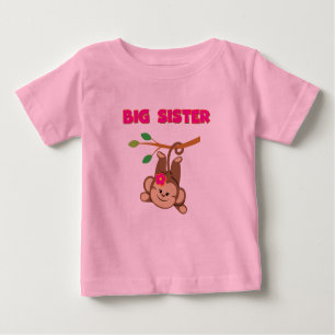 Camiseta De Bebé Monkey Big Sister