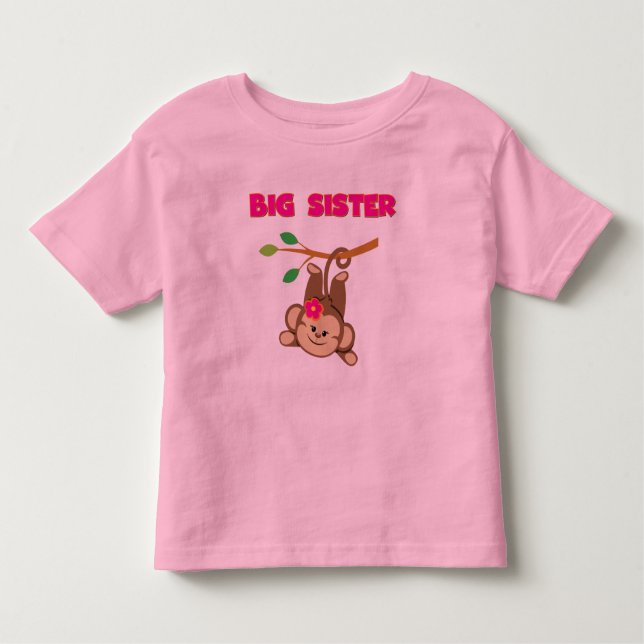 Camiseta De Bebé Monkey Big Sister (Anverso)