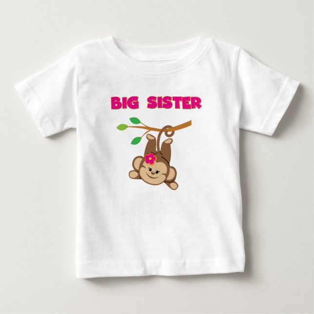 Camiseta De Bebé Monkey Big Sister (Anverso)