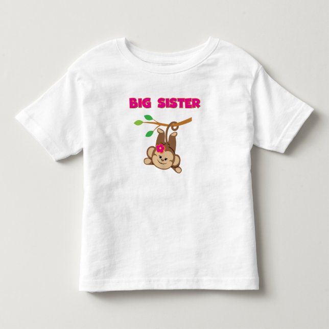 Camiseta De Bebé Monkey Big Sister (Anverso)