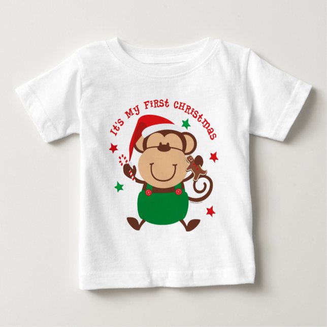 Camiseta De Bebé Monkey Boy 1 Navidades (Anverso)