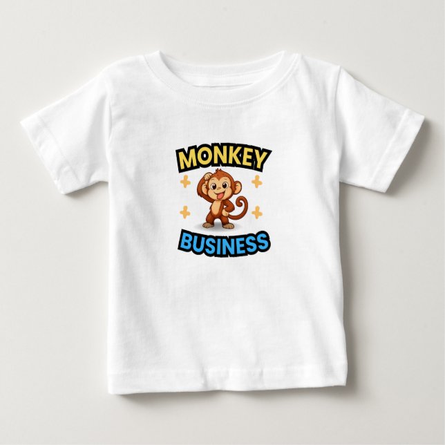 Camiseta De Bebé Monkey Business Funny  (Anverso)