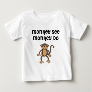 Camiseta De Bebé Monkey See, Monkey Do