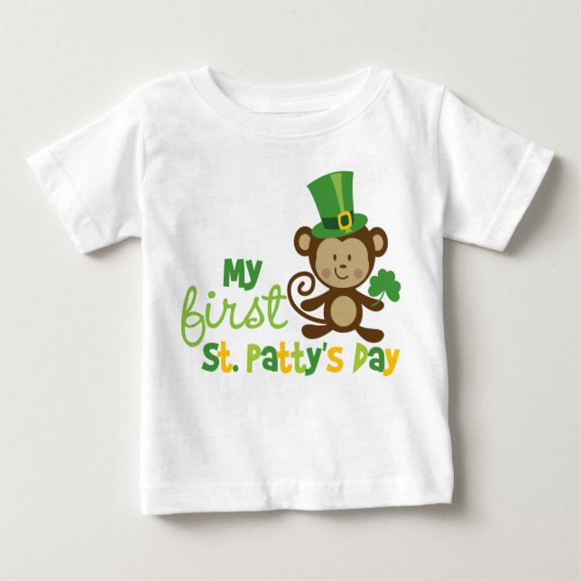 Camiseta De Bebé Mono 1.ᵉʳ Día de San Patricio (Anverso)