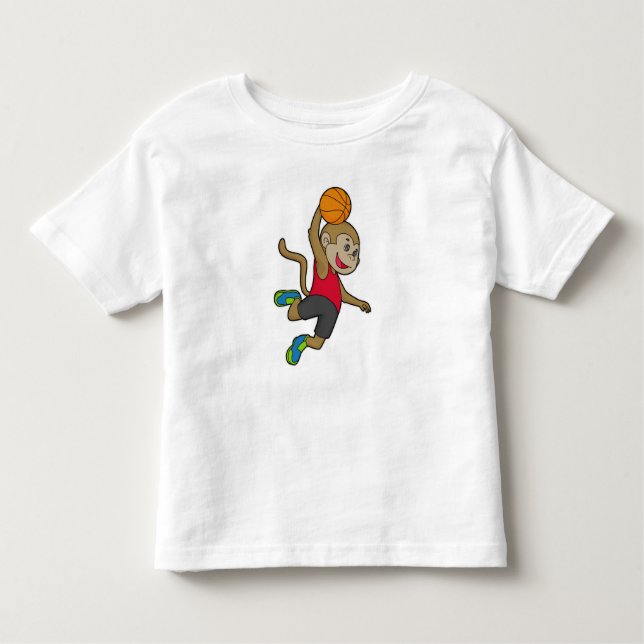 Camiseta De Bebé Mono Baloncesto Baloncesto (Anverso)