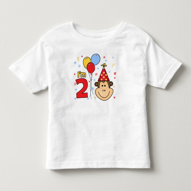 Camiseta De Bebé Mono Cara 2 cumpleaños (Anverso)