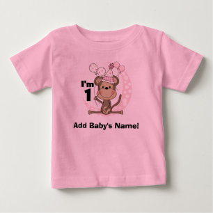 Camiseta De Bebé Mono Chica personalizado en Gorra Fiesta Primer cu