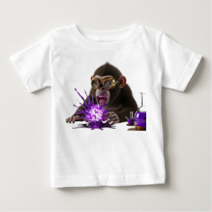 Camiseta De Bebé Mono científico conmocionado con Che púrpura explo