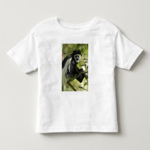 Camiseta De Bebé Mono Colobo Negro y Blanco