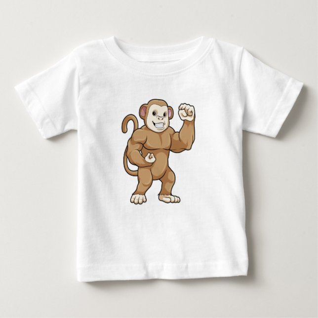 Camiseta De Bebé Mono como constructor de cadáveres en Bodybuilding (Anverso)