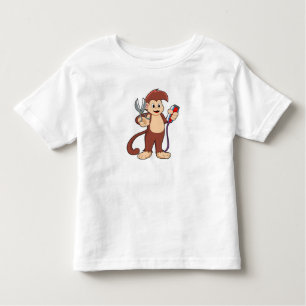 Camiseta De Bebé Mono como peluquero con tijeras y Razor