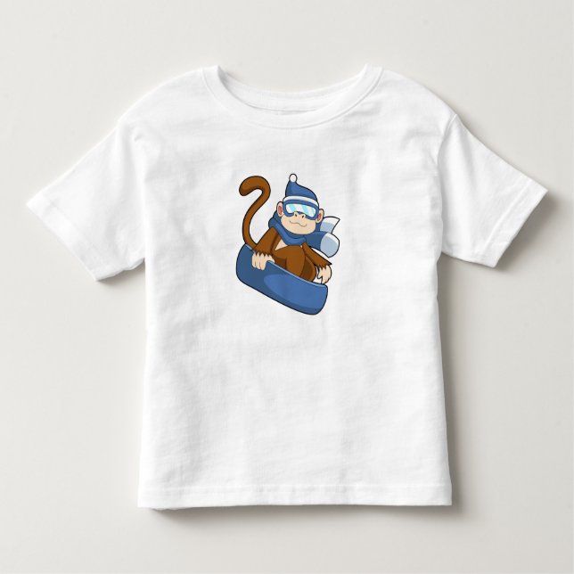 Camiseta De Bebé Mono como snowboard con Sonowboard.PNG (Anverso)