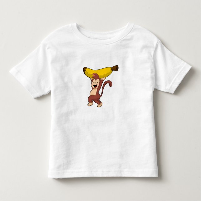 Camiseta De Bebé Mono con banana (Anverso)