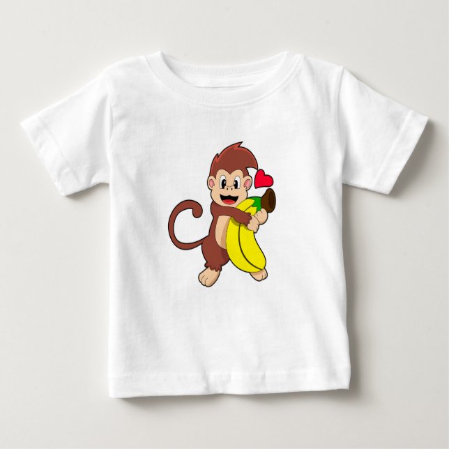 Camiseta De Bebé Mono con banana (Anverso)