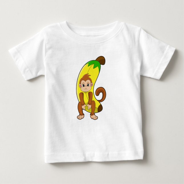 Camiseta De Bebé Mono con banana (Anverso)