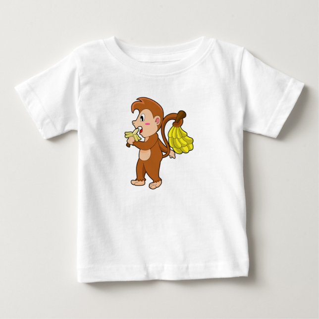 Camiseta De Bebé Mono con bananas (Anverso)