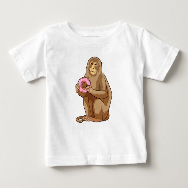 Camiseta De Bebé Mono con donut (Anverso)