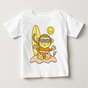 Camiseta De Bebé Mono con tabla de surf bebé