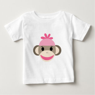 Camiseta De Bebé mono de calcetín chica