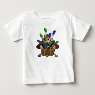 Camiseta De Bebé Mono de dibujos animados 3D lindo abre un cofre de