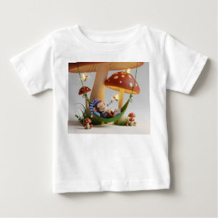 Camiseta De Bebé Mono de dibujos animados lindo durmiendo en una se