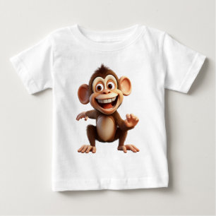 Camiseta De Bebé Mono de dibujos animados sonriente – diseño del Dí