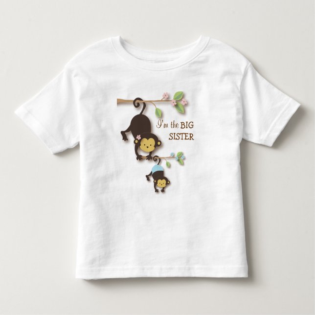 Camiseta De Bebé Mono de la Hermana Grande con Hermano Nene Lil (Anverso)