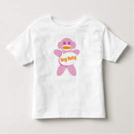 Camiseta De Bebé Mono de media luna bebé Shirt Rosa Personalizado