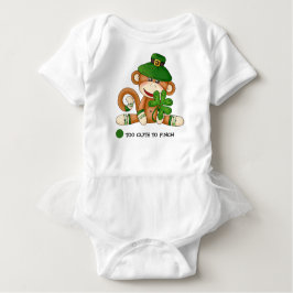 Camiseta De Bebé Mono de media luna con Shamrock St. Patrick's Day