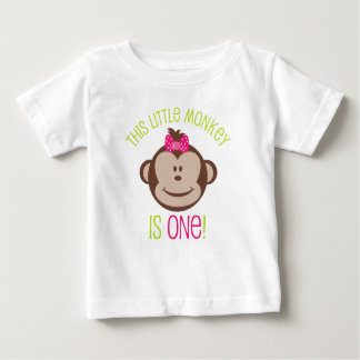 Camiseta De Bebé Mono de moho de niñita 1 cumpleaños