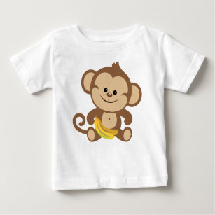 Camiseta De Bebé Mono del muchacho con el plátano
