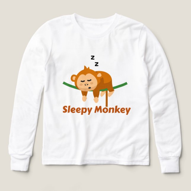 Camiseta de bebé mono dormilón lindo (Diseño frontal)